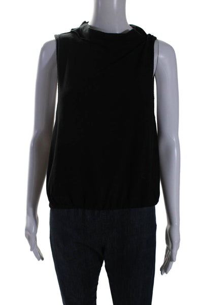 Alo Yoga Womens Sleeveless High Neck Tight Knit Top Black Size Small