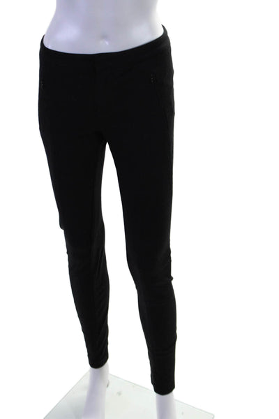 Vince Womens Stretch Two Pocket Mid-Rise Skinny Pants Trousers Black Size 4