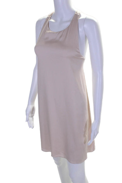 Alice + Olivia Womens Silk Sleeveless Knee Length Dress Pale Pink Size Small