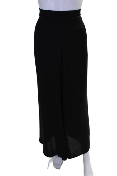 Alexis Womens Silk High Rise Wide Leg Zip Up Trouser Pants Black Size Medium