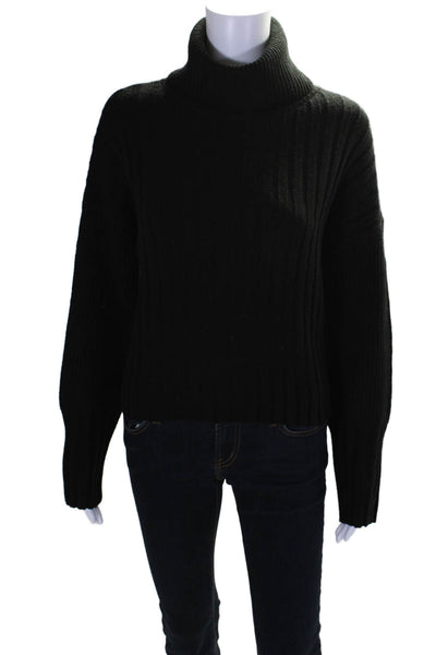 Elie Tahari Womens Long Sleeves Pullover Turtleneck Sweater Black Size Medium