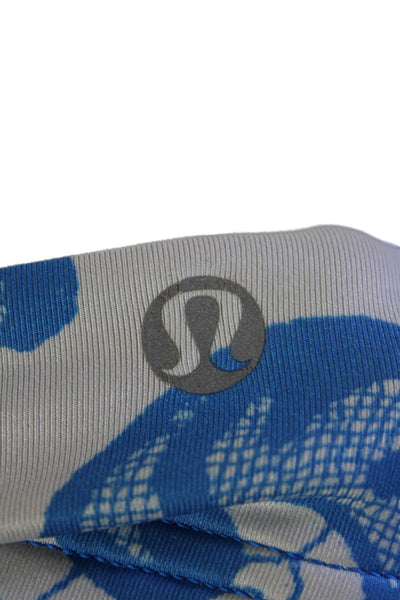 Lululemon Womens Floral Print Sleeveless Shelf Tank Top Blue White Size 4