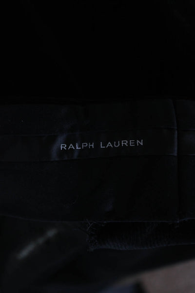 Ralph Lauren Mens Corduroy Textured Zipped Buttoned Dress Pants Black Size 30.5