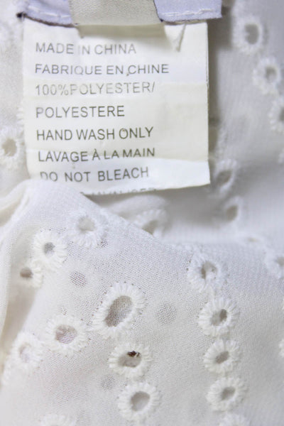 Muche Et Muchette Womens 3/4 Sleeve Eyelet Off Shoulder Top White One Size