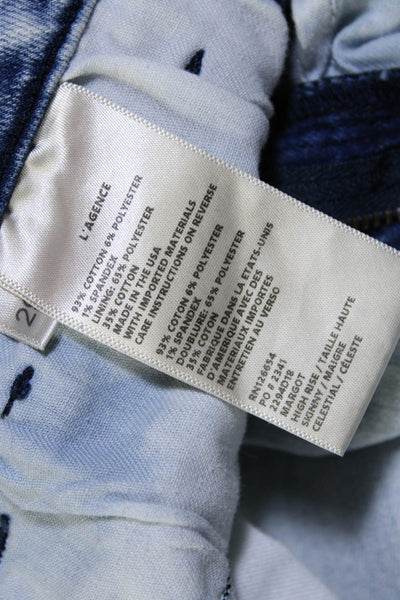 L'Agence Womens Cotton Skinny Leg Acid Light Wash Jeans Blue Size EUR 29