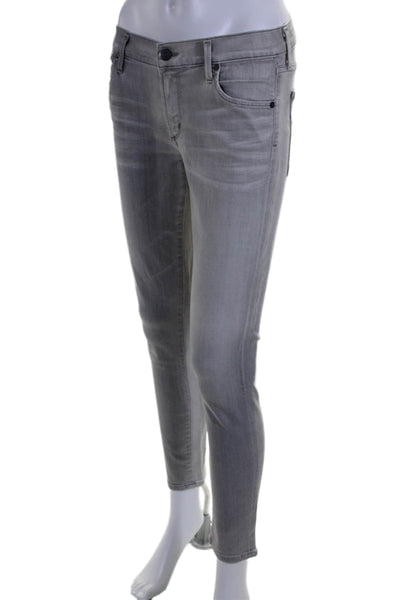 Citizens of Humanity Womens Cotton Zip Button Skinny Leg Jeans Light Gray Size 2