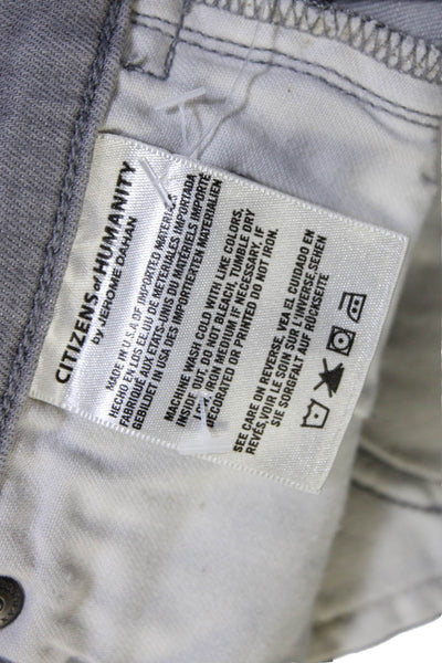 Citizens of Humanity Womens Cotton Zip Button Skinny Leg Jeans Light Gray Size 2