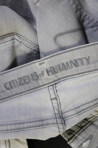 Citizens of Humanity Womens Cotton Zip Button Skinny Leg Jeans Light Gray Size 2
