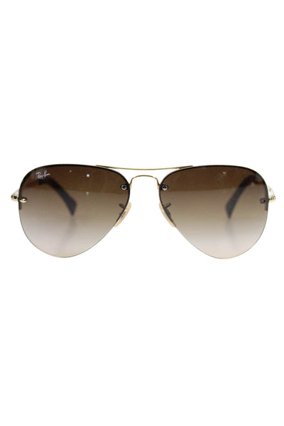 Ray Ban  undefined Womens Oval Aviator Style Gold Tone Fashion Sunglasses Brown