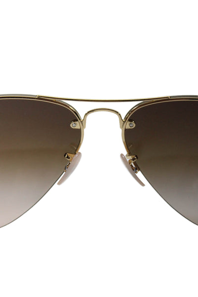 Ray Ban  undefined Womens Oval Aviator Style Gold Tone Fashion Sunglasses Brown