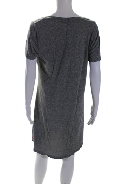 Philanthropy Womens Short Sleeve V Neck Twist Short Shirt Dress Gray Size Medium