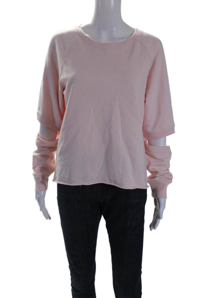 Nation LTD x Soulcycle Womens Scoop Neck Cut Out Sweatshirt Pink Size Medium