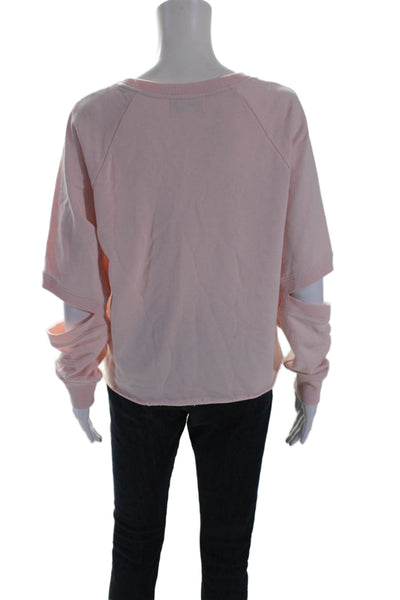 Nation LTD x Soulcycle Womens Scoop Neck Cut Out Sweatshirt Pink Size Medium