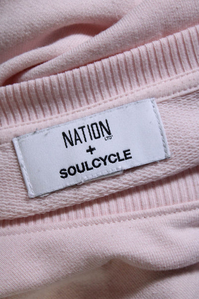 Nation LTD x Soulcycle Womens Scoop Neck Cut Out Sweatshirt Pink Size Medium