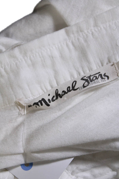 Michael Stars Womens Button Front Sleeveless Collared Shirt White Cotton Size 1