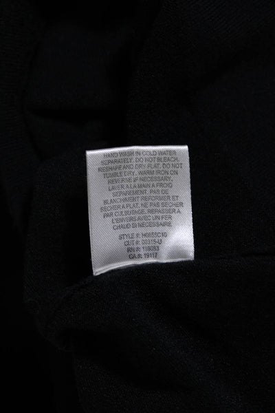 Minnie Rose Womens Long Sleeve Scoop Neck Knit Tee Shirt Black Cotton Medium