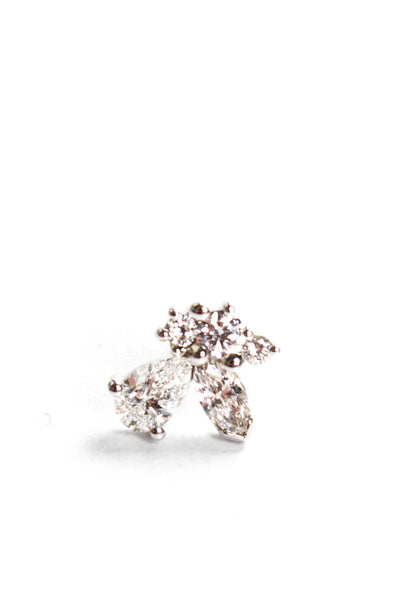 Designer Womens 14K White Gold 0.80ct Lab Created Diamond Cluster Stud Earrings