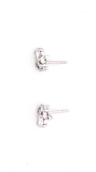 Designer Womens 14K White Gold 0.80ct Lab Created Diamond Cluster Stud Earrings