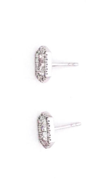 Designer Womens 14K White Gold 0.40ct Lab Created Diamond Stud Earrings 1.7g