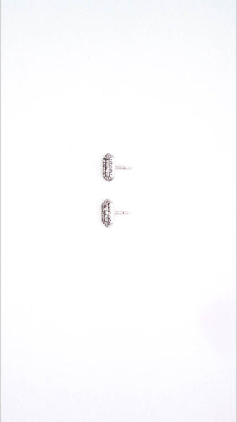 Designer Womens 14K White Gold 0.40ct Lab Created Diamond / Round Stud Earrings