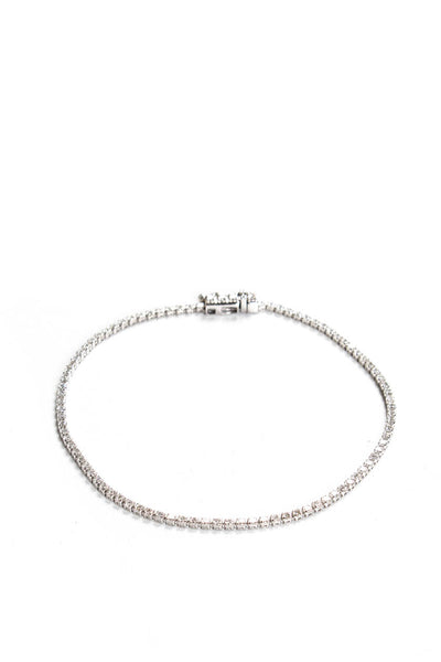 Designer Womens 14K White Gold  Lab Created Diamond 1.25ct Micro Tennis Bracelet