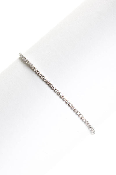 Designer Womens 14K White Gold  Lab Created Diamond 1.25ct Micro Tennis Bracelet