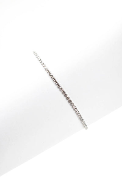 Designer Womens 14K White Gold 1.25ct Lab Created Diamond Micro Tennis Bracelet