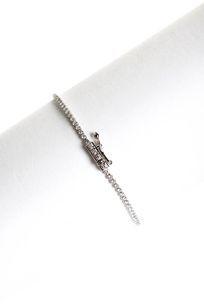 Designer Womens 14K White Gold 1.25ct Lab Created Diamond Micro Tennis Bracelet