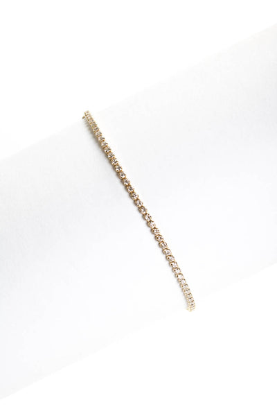 Designer Womens 14K Yellow Gold 1.25ct Lab Created Diamond Micro Tennis Bracelet