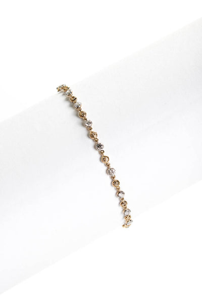 Designer Womens 14K Yellow Gold 2.25ct Lab Created Diamond Georgian Flip Bracele