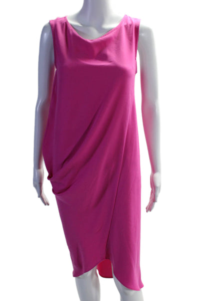 Trina Turk Womens Ruched Round Neck Sleeveless Pullover Dress Pink Size XS