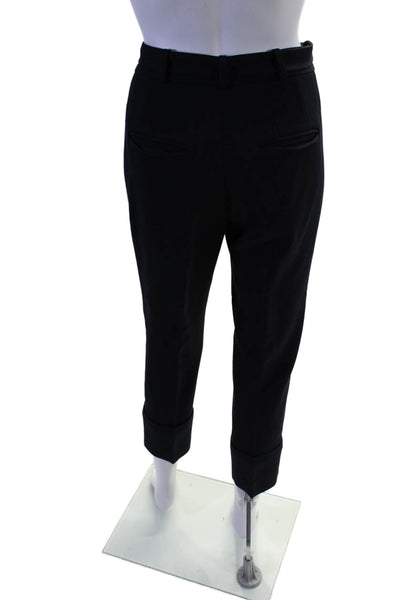 Club Monaco Women's Hook Closure Belted Straight Leg Pants Black Size 0