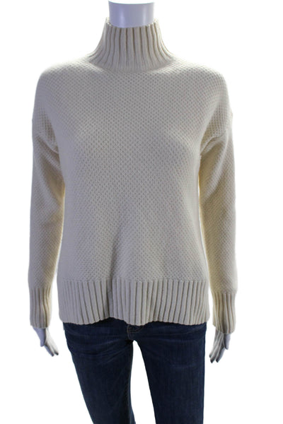 Everlane Womens Long Sleeve Tight Knit Turtleneck Sweater White XS