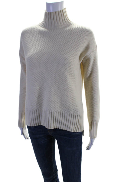 Everlane Womens Long Sleeve Tight Knit Turtleneck Sweater White XS