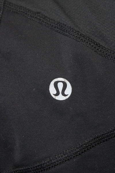 Lululemon Womens Side Pocket Double Stitched Waist Pocket Leggings Black Size S