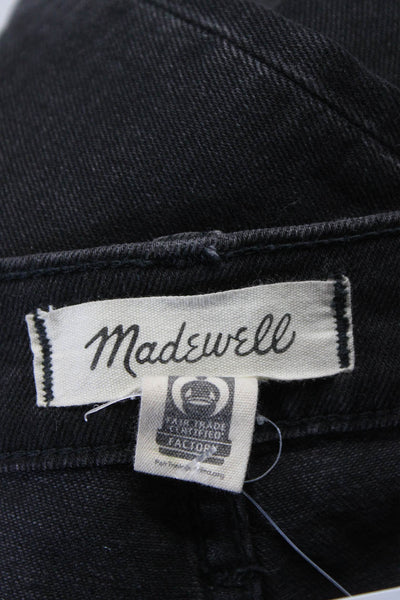 Madewell Womens Classic Straight Leg Five-Pocket Button Zip Jeans Black Size M