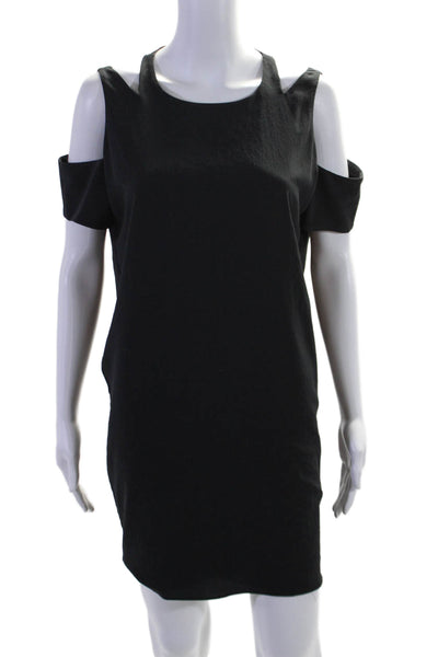 Alice + Olivia Women's Round Neck Sleeveless Cut-Outs Mini Dress Black Size 2