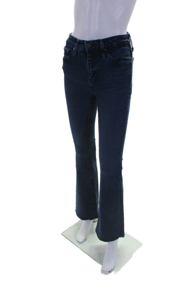 AG-ED Denim Womens Cotton Zip Fray Leg High Rise Boot Cut Jeans Blue Size 24x32