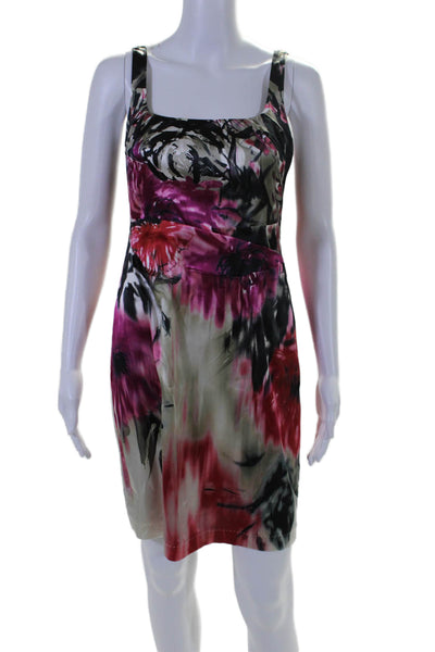 Elie Tahari Womens Satin Sleeveless Multicolor Slip Fancy Dress Pink Size 2