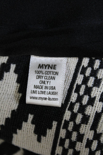 Myne Womens Cotton Textured Tweed Fray Abstract Print Jacket Black Size 0