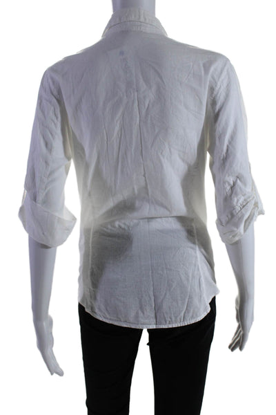 Standard James Perse Womens Cotton Collared Button Up Blouse Top White Size 3