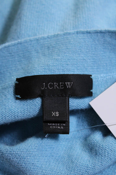 J Crew Womens Wool Blend Knit V-Neck Button Up Cardigan Sweater Blue Size XS