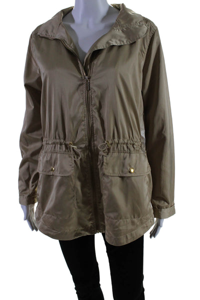 Michael Michael Kors Women's Hood Long Sleeve Full Zip Cinch Waist Jacket Size M