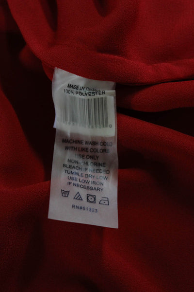 Vince Camuto Women's V-Neck Sleeveless High Low Hem Blouse Red XS