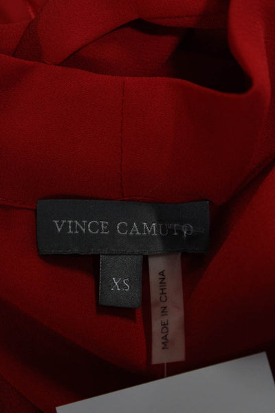 Vince Camuto Women's V-Neck Sleeveless High Low Hem Blouse Red XS
