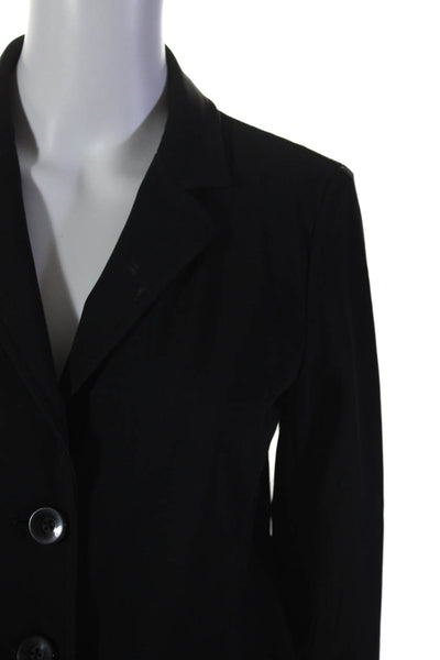 Ameliora Women's Collared Long Sleeves Two Button Jacket Black Size S