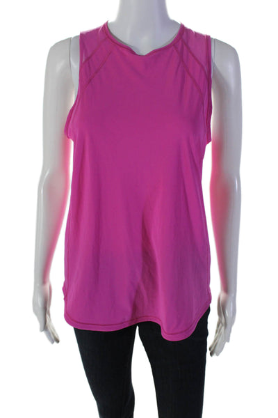 Lululemon Women's Round Neck Sleeveless Sheer Tank Top Pink Size 6