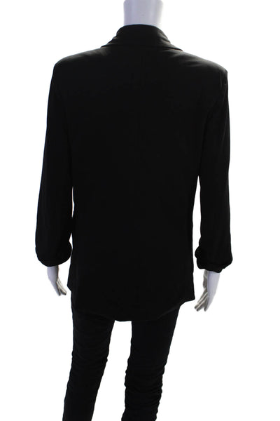 Ellison Women's Collared Long Sleeves Lined Pockets Jacket Black Size S