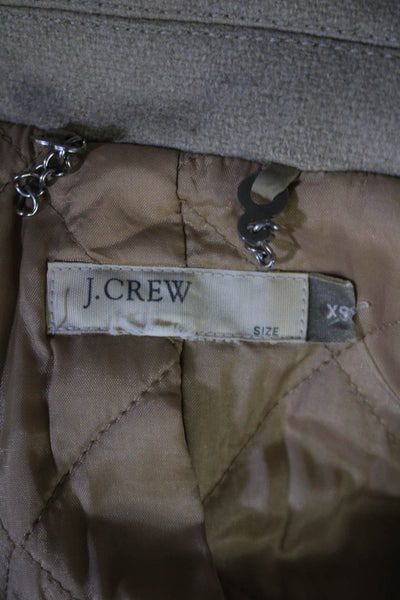 J Crew Womens Collared Double Breasted Button Up Mid-Length Coat Beige Size XS