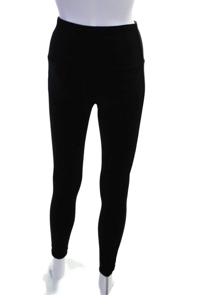 Spanx Womens Stretch Velvet Mid-Rise Ankle Leggings Black Size S